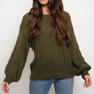 Green Knit Sweater top Casual